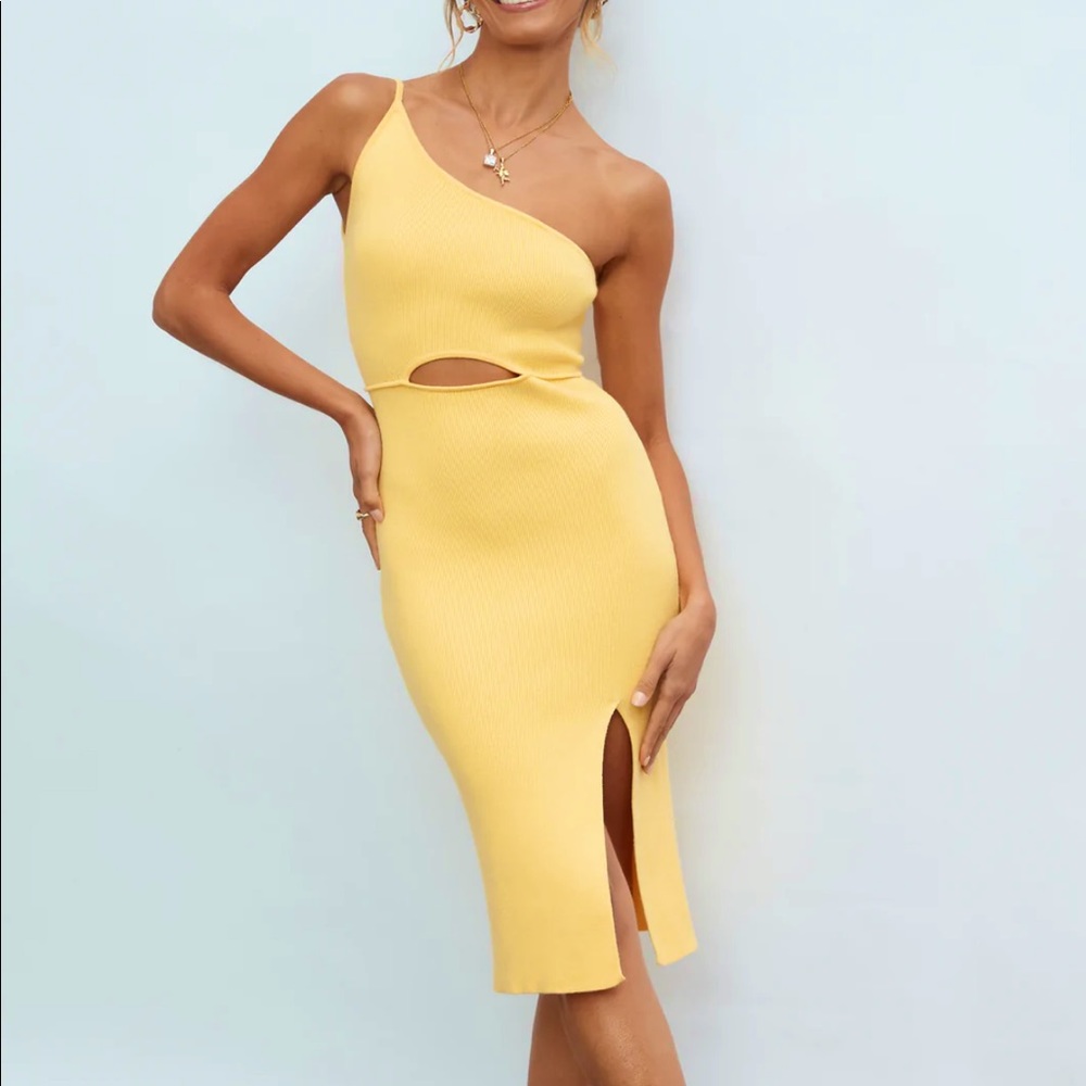 Hello Molly Jade Midi Yellow Dress
